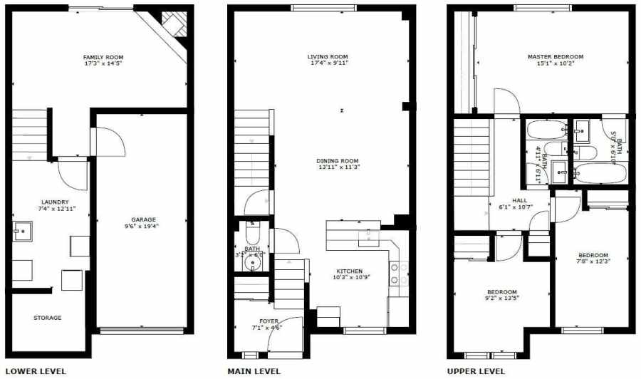 奥克维尔三室三厅联排别墅 $363万 $70万 3室3卫房屋户型 130㎡使用