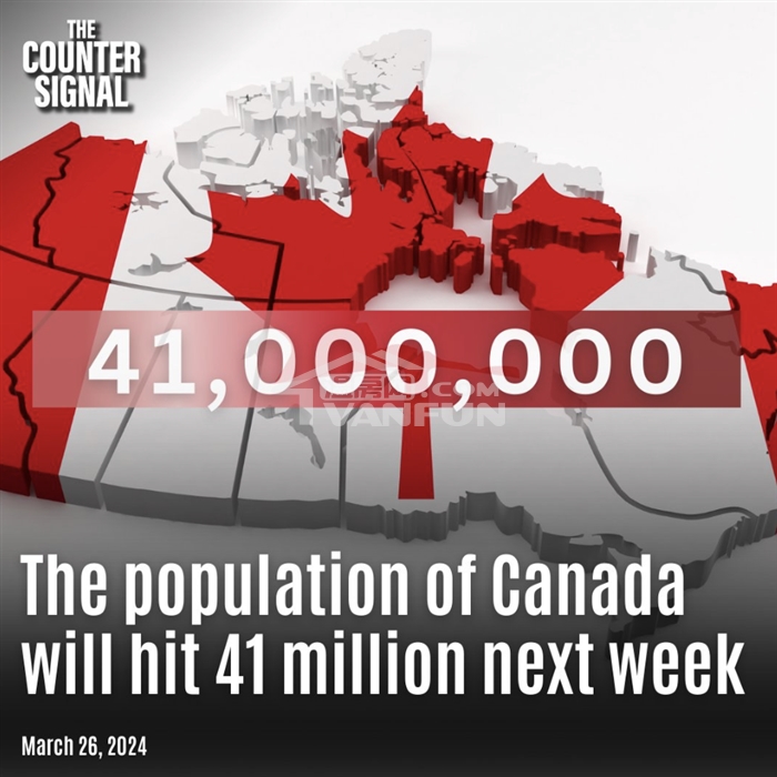 据GlobalNews报道，加拿大统计局的实时人口追踪数据显示，截至今天上午，有超过4100万人在这个国家居住。人口数量和增长率双双破纪录这距离加拿大人口达到创纪录的4000万大关，只有短短9个月。加拿大人口增长的速度也反映在联邦机构今天发布的新数据中：2023年1月1日至2024年1月1日期间，加拿大增加了近128万名居民，增长率为3.2%，是自1957年以来的最高水平。按季度来看，2023年10月1日至12月31日，加拿大人口增加了24.1万人（0.6%），这是自1956年以来最高...