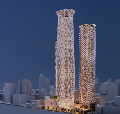 据多家媒体报道，温哥华市中心正在计划建造一座高度超过300米的塔楼，一旦建成，此塔楼将成为BC省内的最高地标建筑。此项目由鸿博（Holborn）集团开发，四座塔楼分布在501&595WestGeorgiaSt以及399AbbottSt.三个地块。紧邻TheBay百货公司大楼的停车场。建筑设计由加拿大知名建筑师事务所HenriquezPartnersArchitects担纲，灵感来源于“稀有而古老的玻璃海绵礁，这些海绵礁的生态强度与韧性塑造了建筑的形态与结构”。5月2日，鸿博已于...
